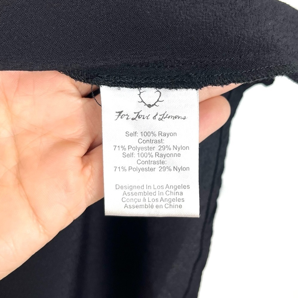 For Love and Lemons Festival Boho Lace Bell Sleeve Mini Dress Black Size XS - Picture 11 of 12